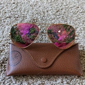 Authentic Ray-Ban RB3025 Aviator sunglasses pink
